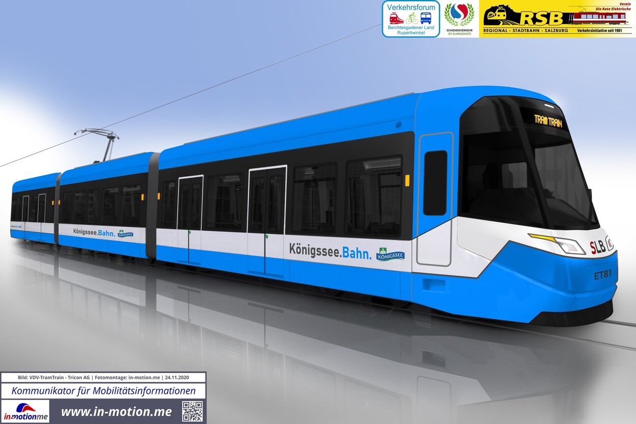 Visualisierung VDV-TramTrain-Triebwagen für die Königsseebahn